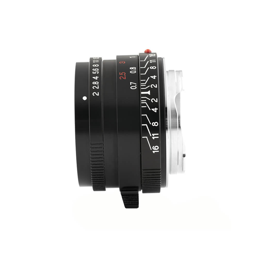 Funleader contax g35 f/2 to leica m converted lens black side view